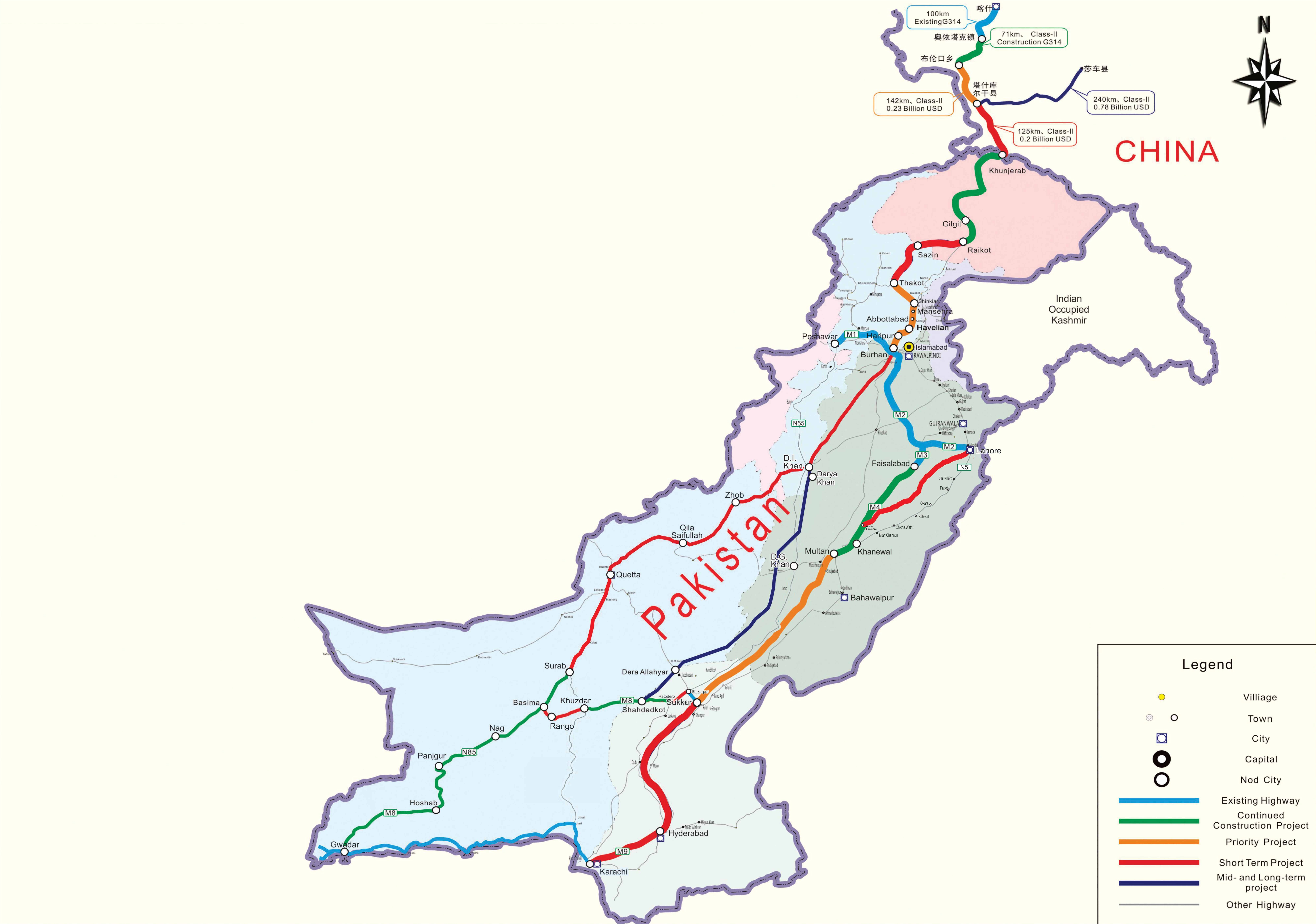 CPEC Route Map showing global shipping advantages